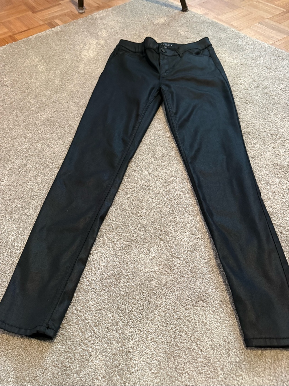 White House Black Market Black Coated Skinny Pants